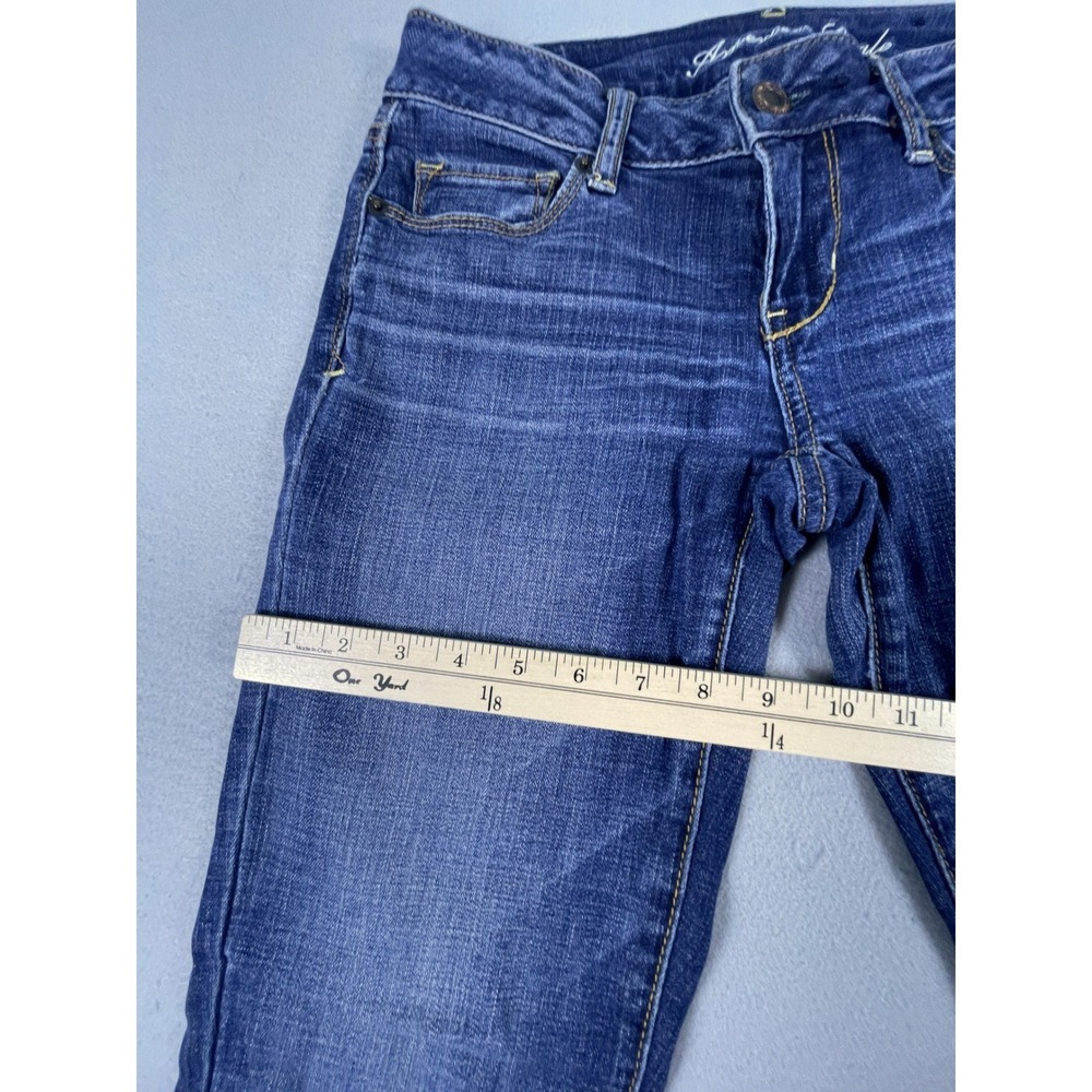 American Eagle Jeans Womens 2 Skinny Kick Super Stretch Low Rise Flare Denim - Picture 6 of 10